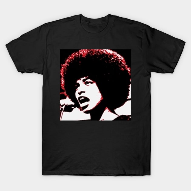 Angela Davis - Stylized Black and White T-Shirt by Tainted